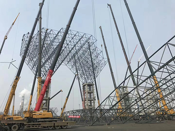 工程案例-新沂华宏钢厂网架安装3