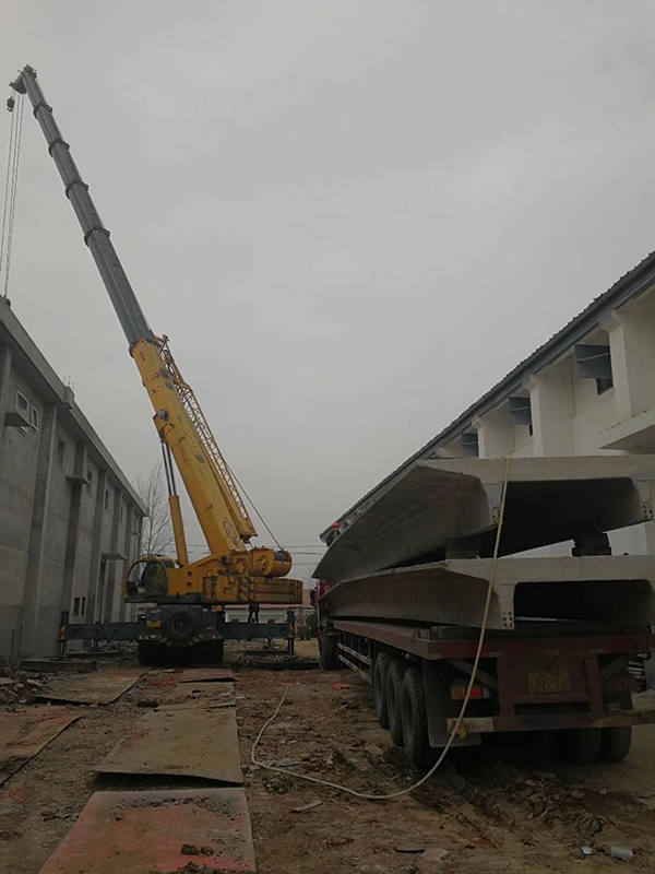 工程案例-新沂粮库预制梁板安装